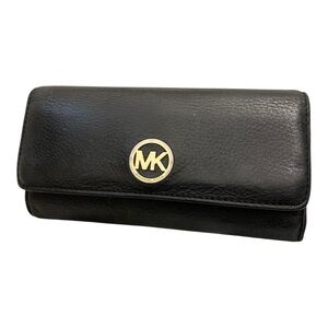 Michael Kors Black Wallet with Gold Logo